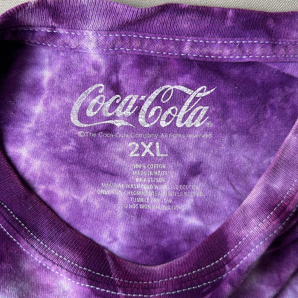 Coca Cola Fanta Purple Tie Dye Short Sleeve Top 2XL - Picture 3 of 6